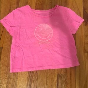 Pink cropped aerie tee